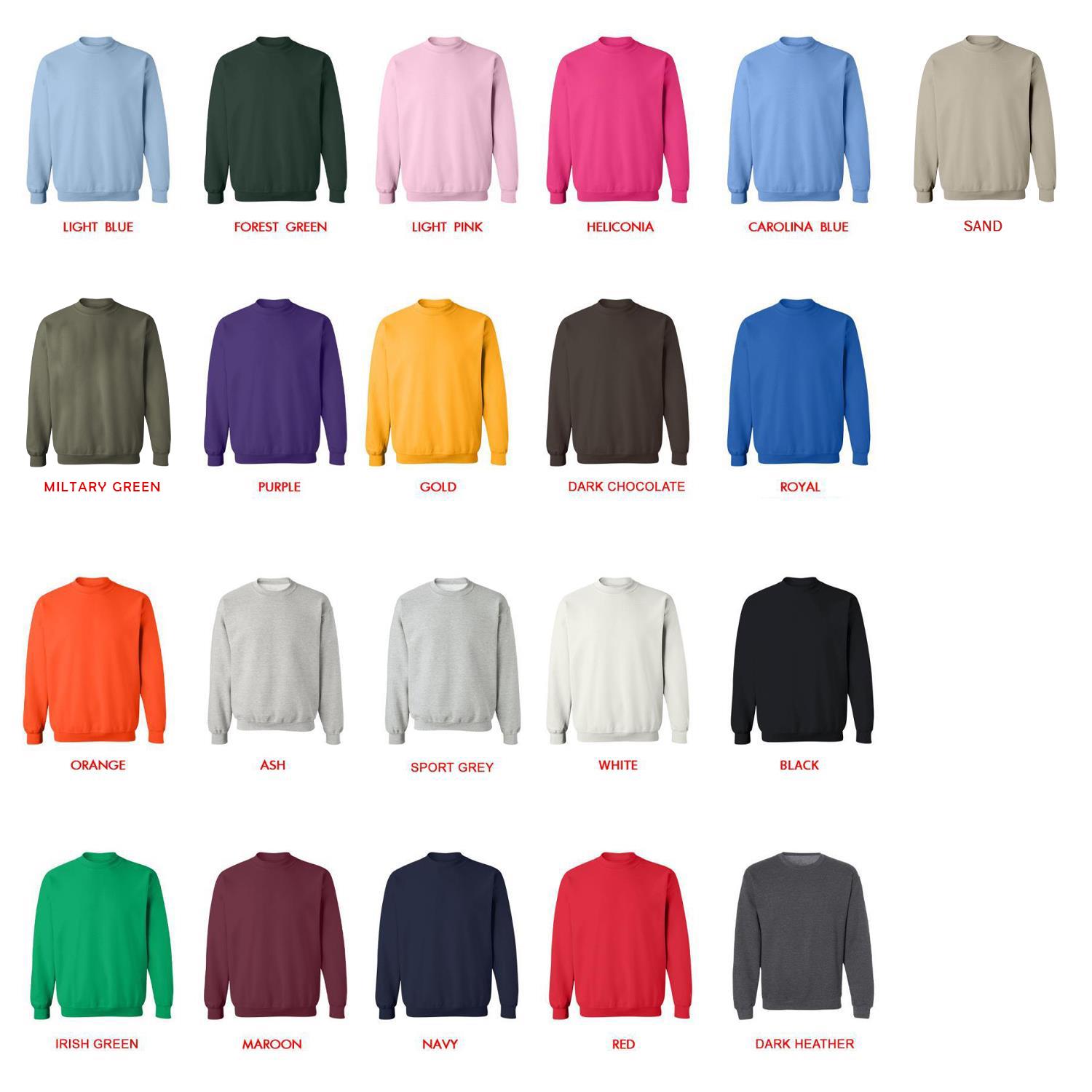 sweatshirt color chart - Becky G Shop